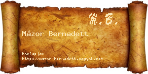 Mázor Bernadett névjegykártya